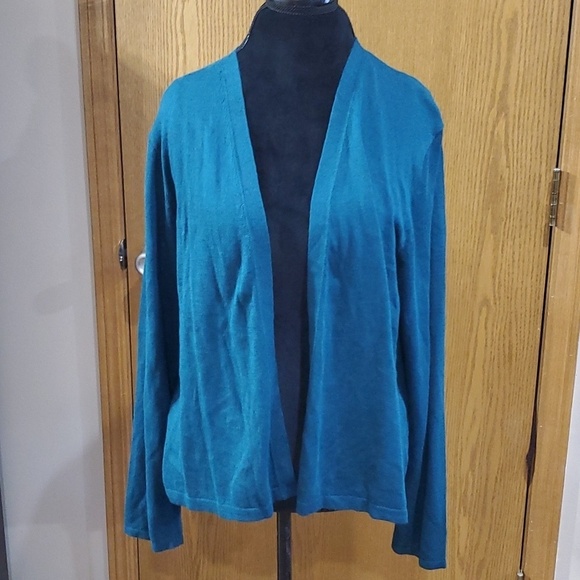 J. Jill Sweaters - J Jill nwt linen cotton blend open front cardigan pacific blue